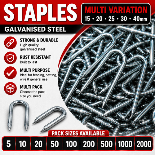 Netting staples galvanised - netting,